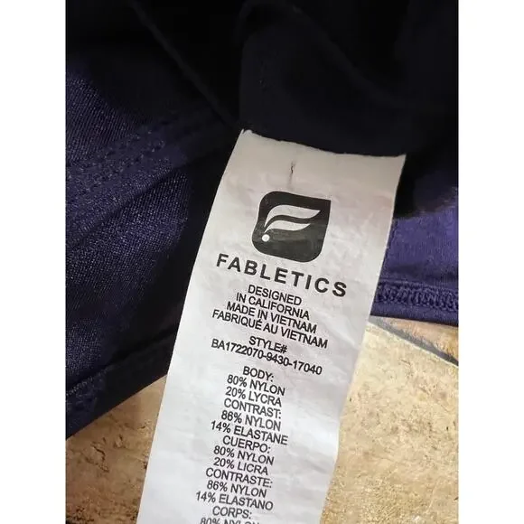 Fabletics Brinley Sports Bra Eclipse (Deep Purple) Size Medium - Picture 8 of 9